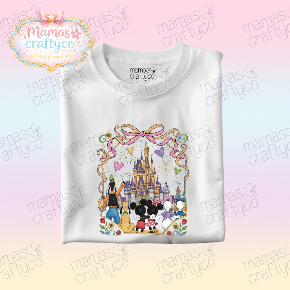 Personalised White Teeš¤ Castle Mouse & Friends