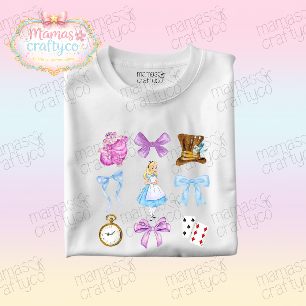 Personalised White Teeš¤ Alice Wonderland
