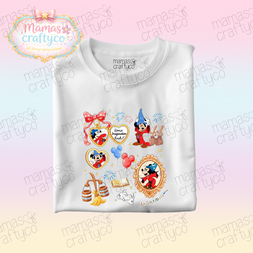 Personalised White Teeš¤ Mouse Wizard