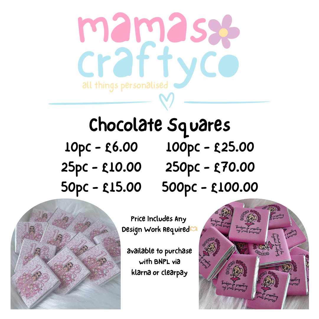 Custom Mini Chocolate Squares Favours