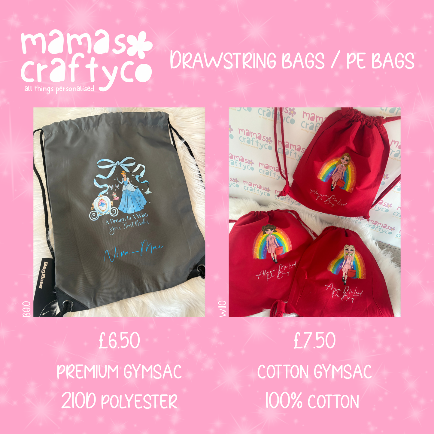 Custom Personalised Drawstring Bag
