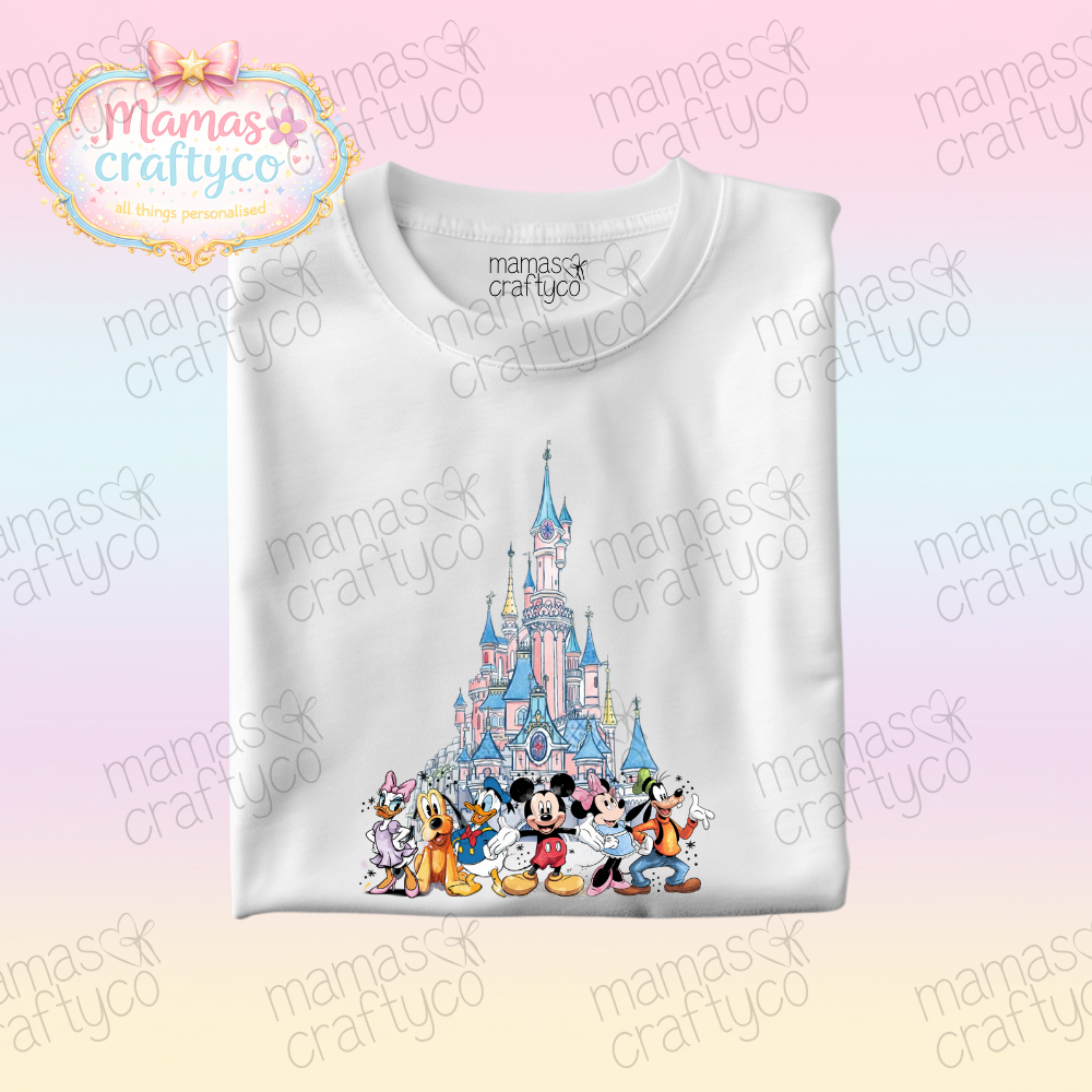 Personalised White Tee𑁤 Castle & Friends