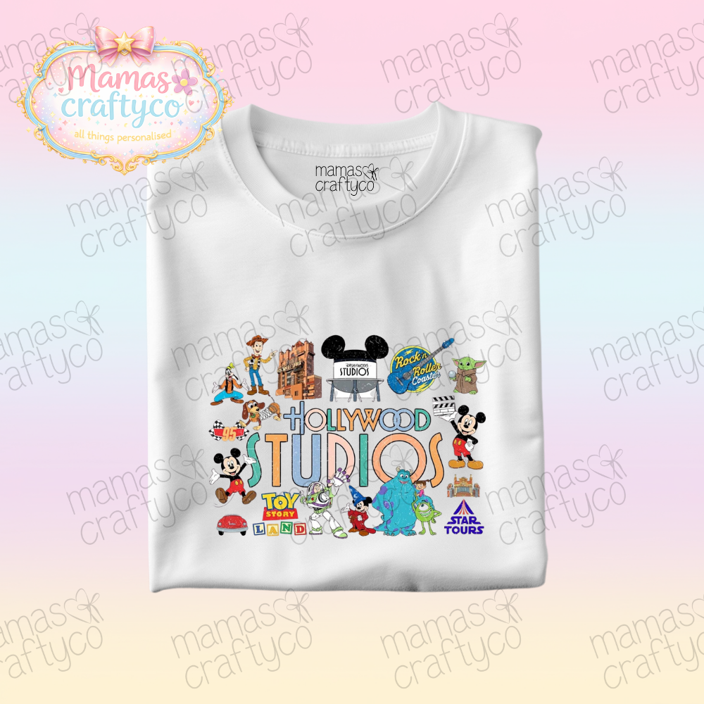 Personalised White Tee𑁤 Hollywood Studios