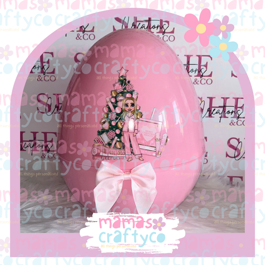 14'' Jumbo Egg Pink Makeup Dolly Christmas