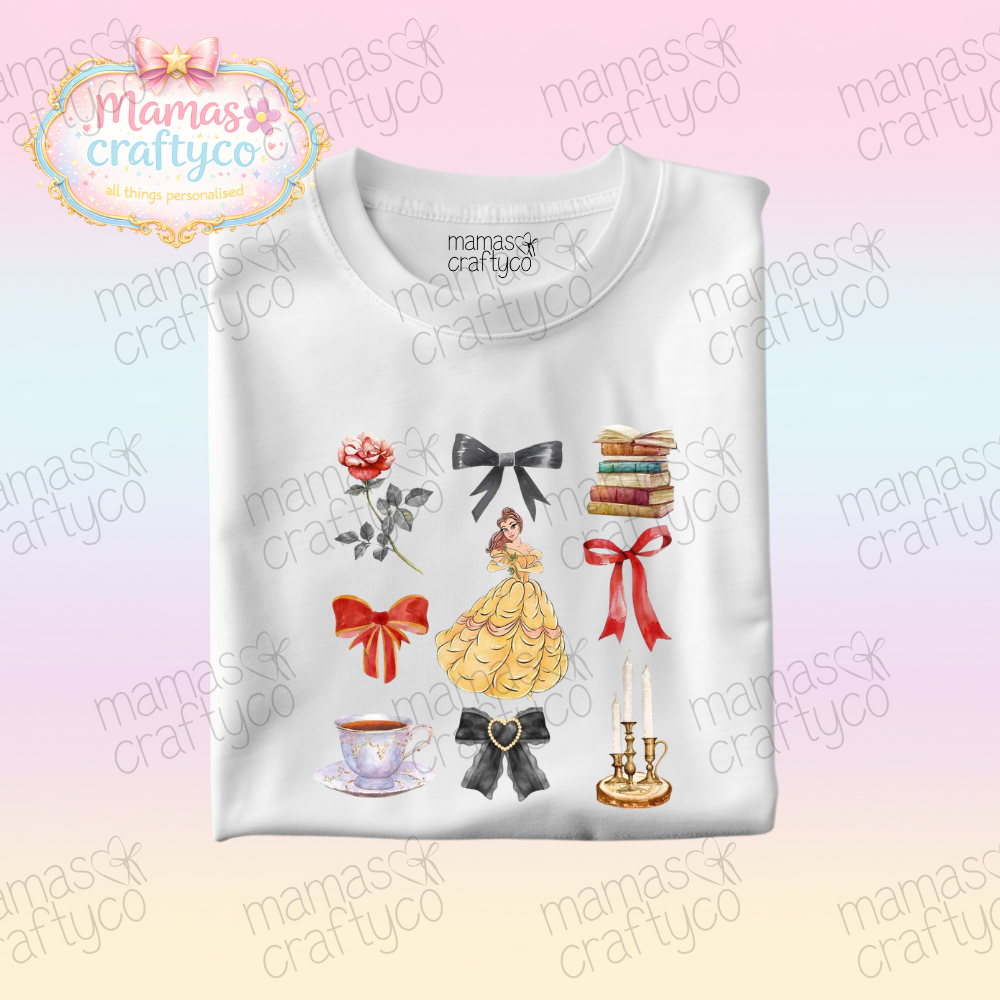 Personalised White Tee𑁤 Bows Belle