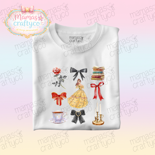 Personalised White Tee𑁤 Bows Belle