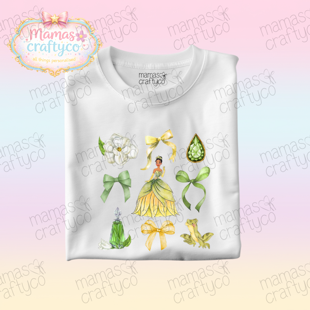 Personalised White Tee𑁤 Bows Tiana
