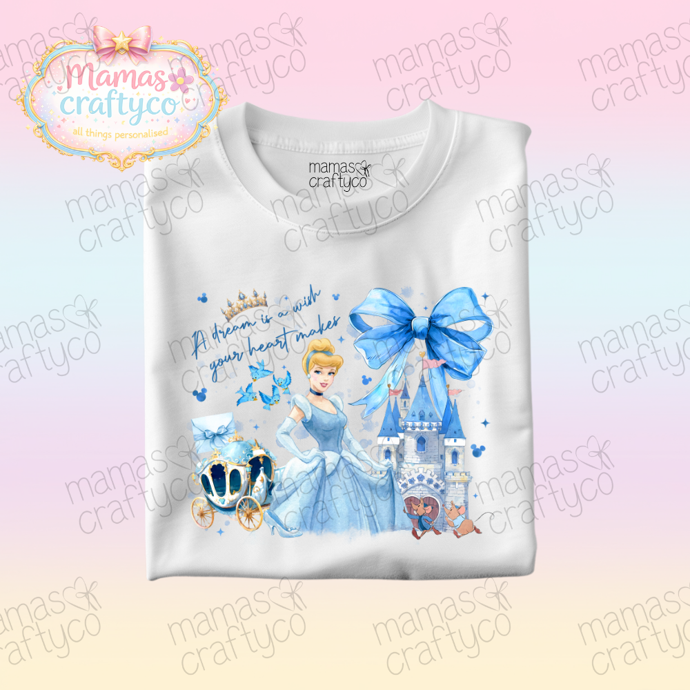 Personalised White Tee𑁤 Cinders Bow