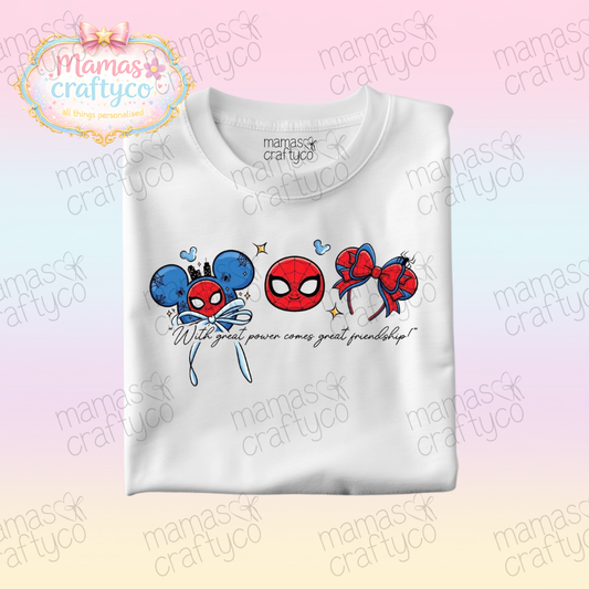 Personalised White Tee𑁤 Spider Ears Bow