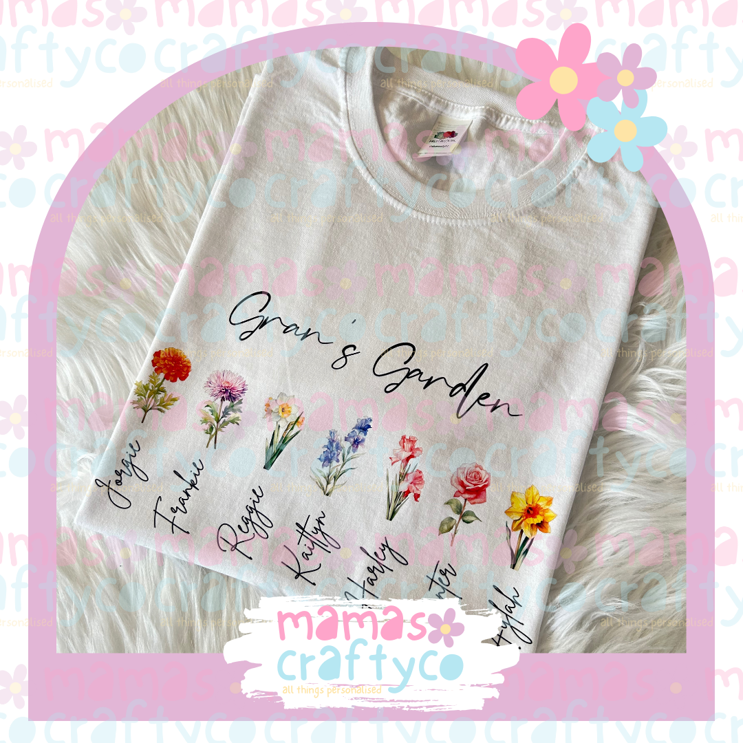 Mothers Day Birth Flower Tshirt