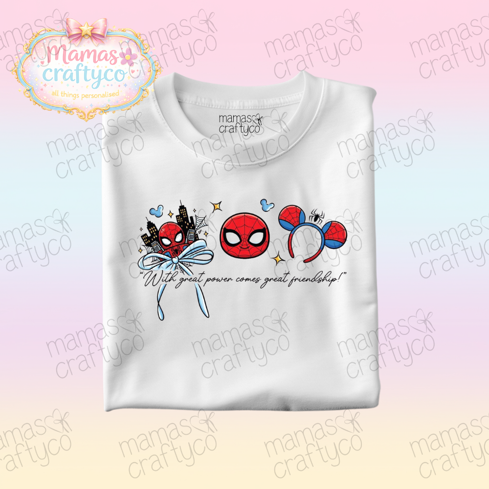 Personalised White Tee𑁤 Spider Ears City