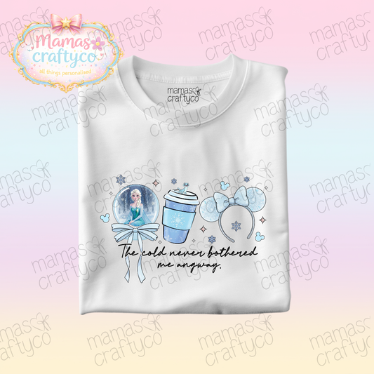 Personalised White Tee𑁤 Ice Queen Ears