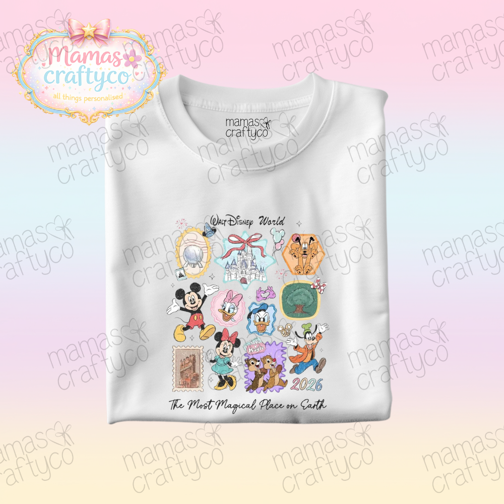 Personalised White Tee𑁤 Walt World 2026