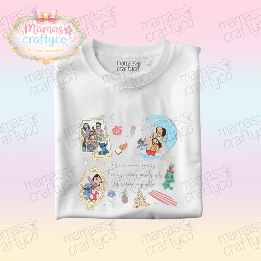 Personalised White Tee𑁤 Stitch