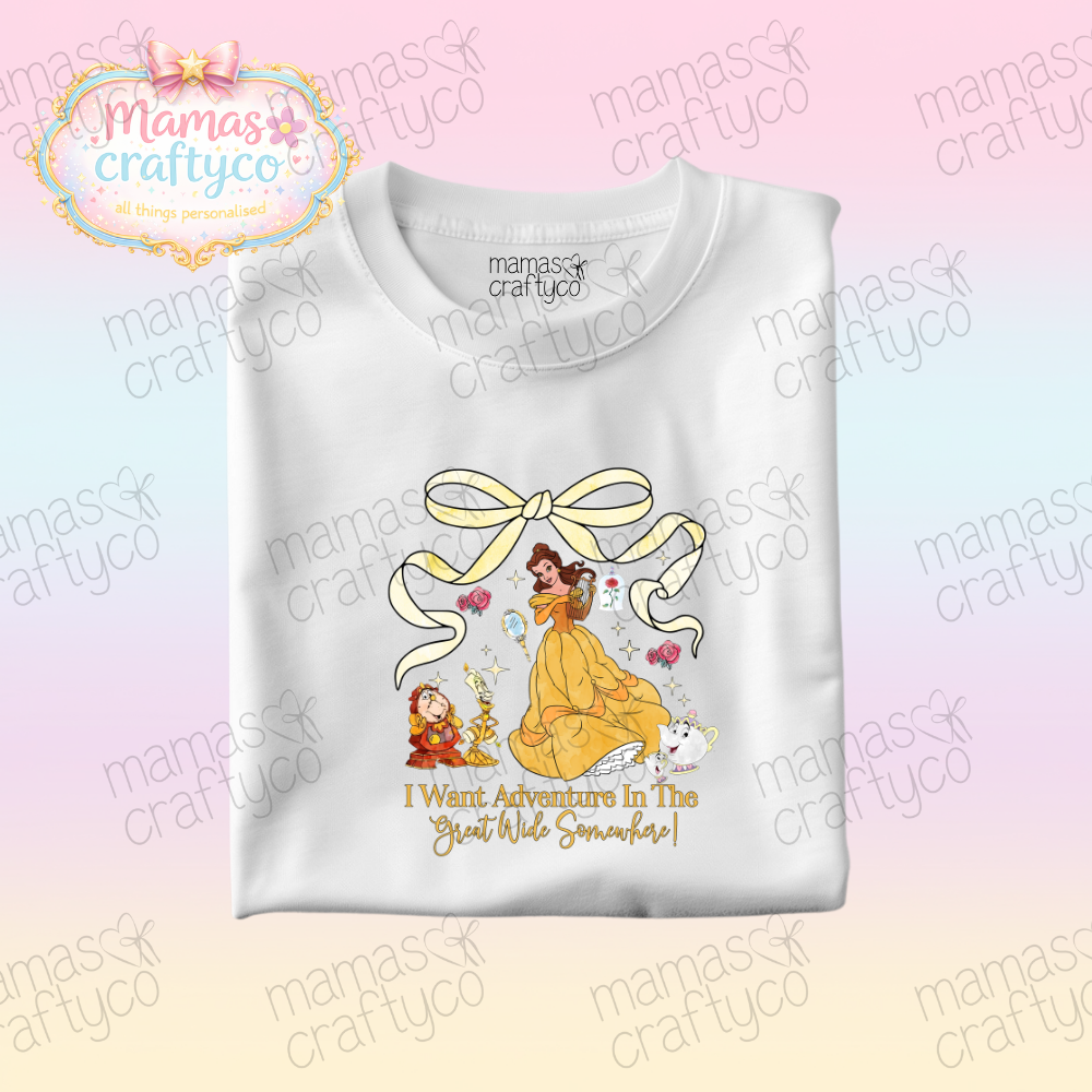 Personalised White Tee𑁤 Bow Belle