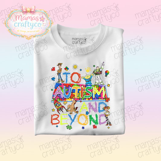 Personalised White Tee𑁤 To Autism & Beyond