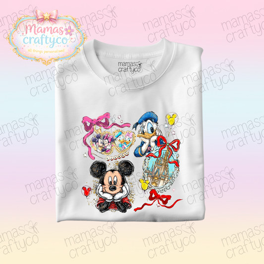 Personalised White Tee𑁤 Locket Mouse & Friends