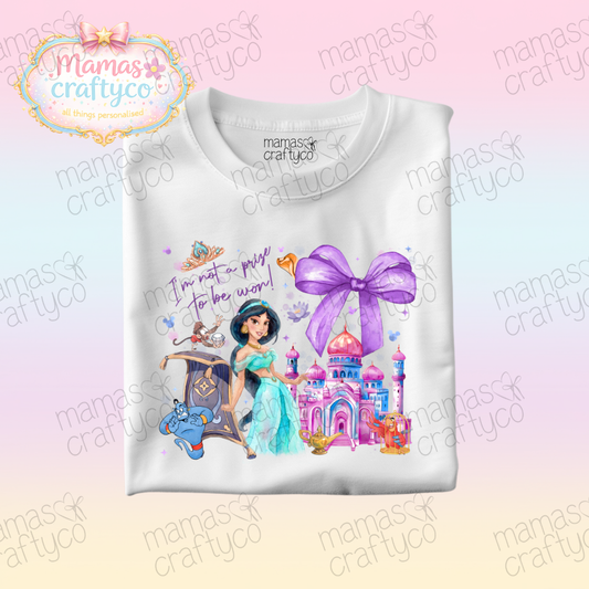 Personalised White Tee𑁤 Jasmine Bow