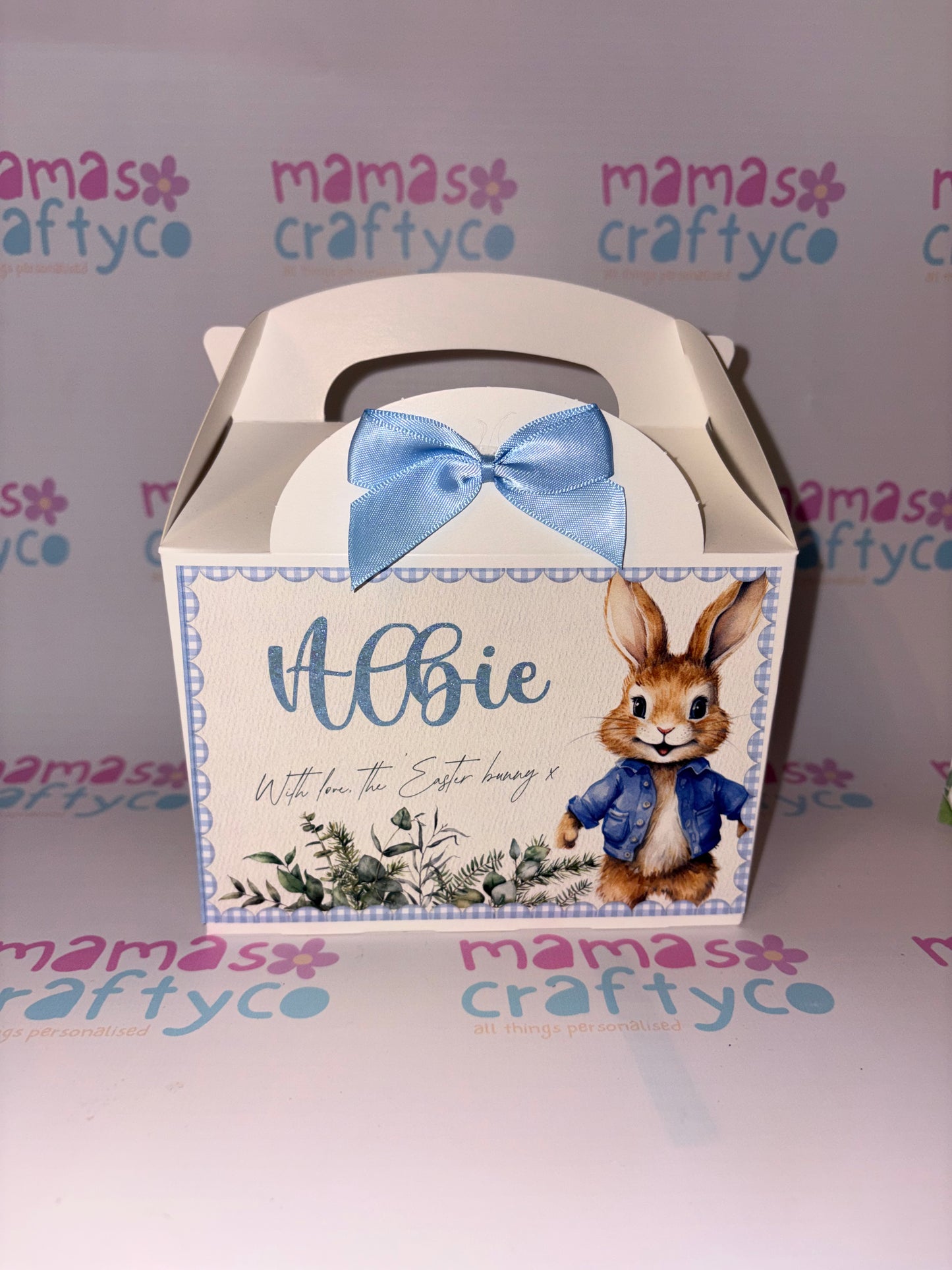 Mini Treat Box Blue Easter Bunny