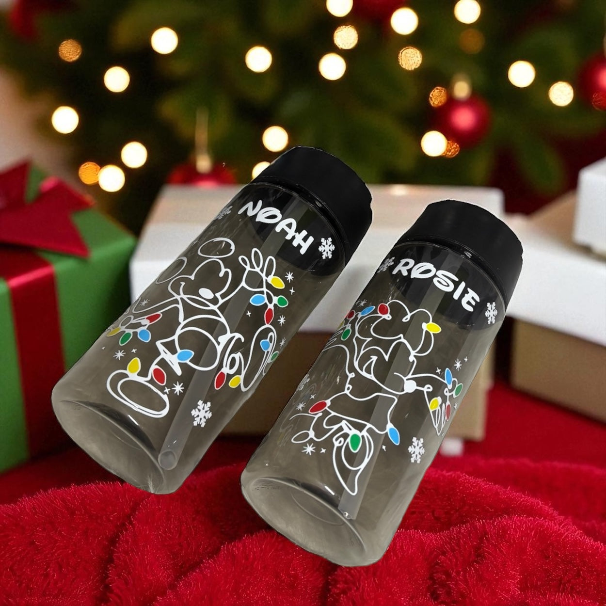 Christmas Mouse Personalised Waterbottle